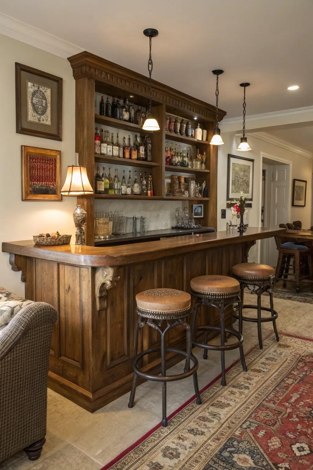 Vintage items bring history and charm to your bar.
