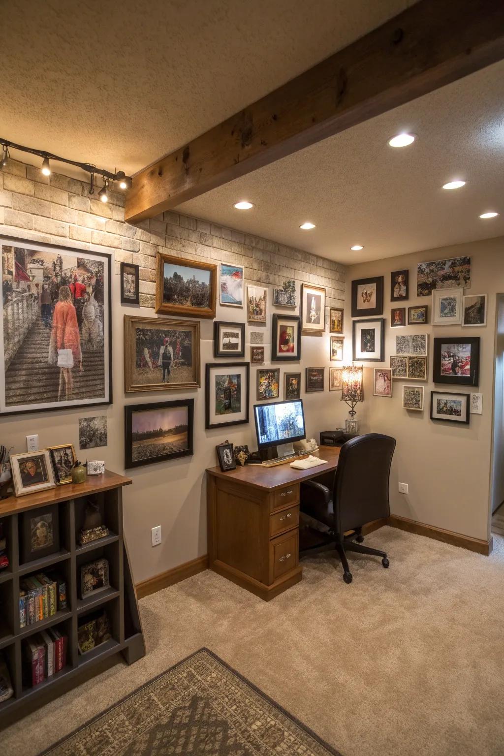 Personal touches transform a workspace into a warm and inviting area.