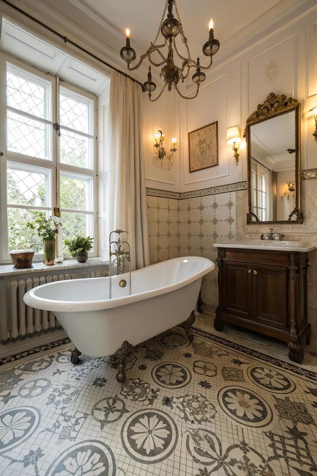 Ball and claw tubs bring classic appeal to the bathroom.
