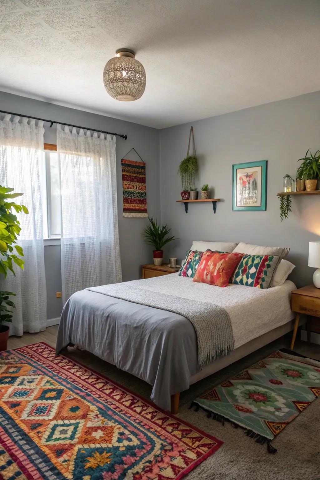 Trendy gray surfaces establish a sophisticated, modern tone.
