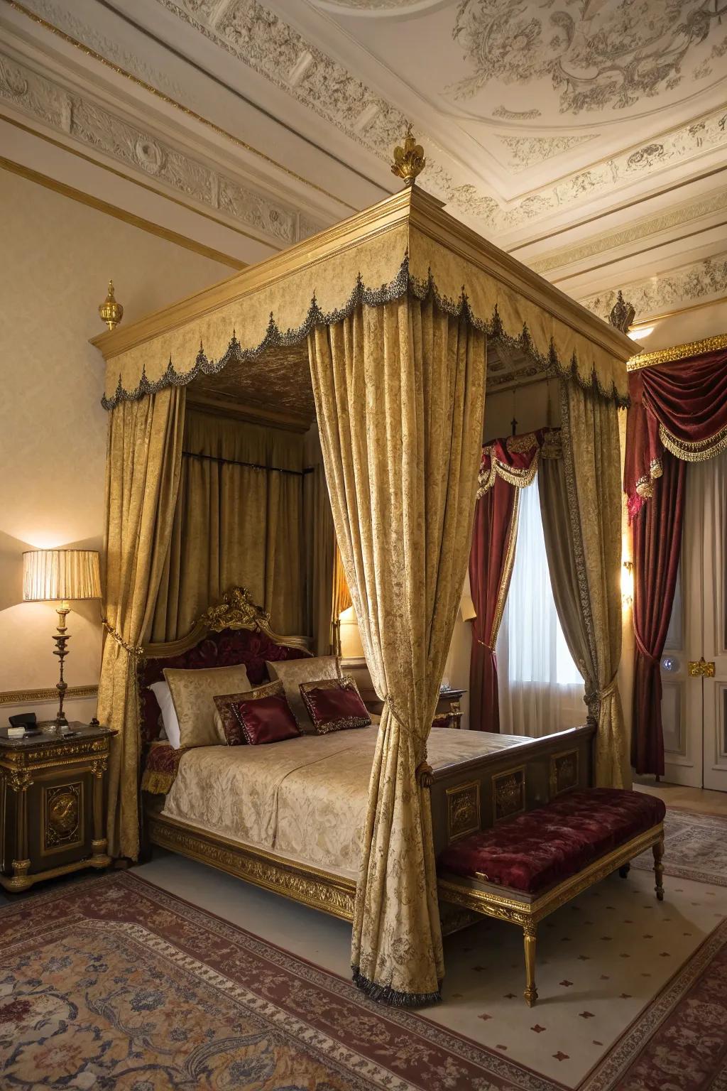 A bedroom sparkling with touches of glamour.