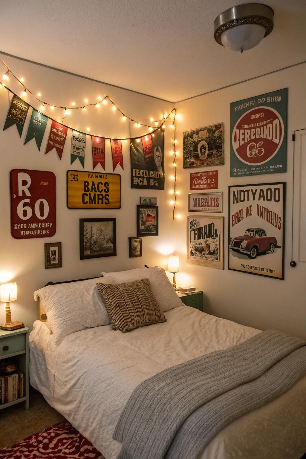 Vintage items give your bedroom a personal and historic touch.