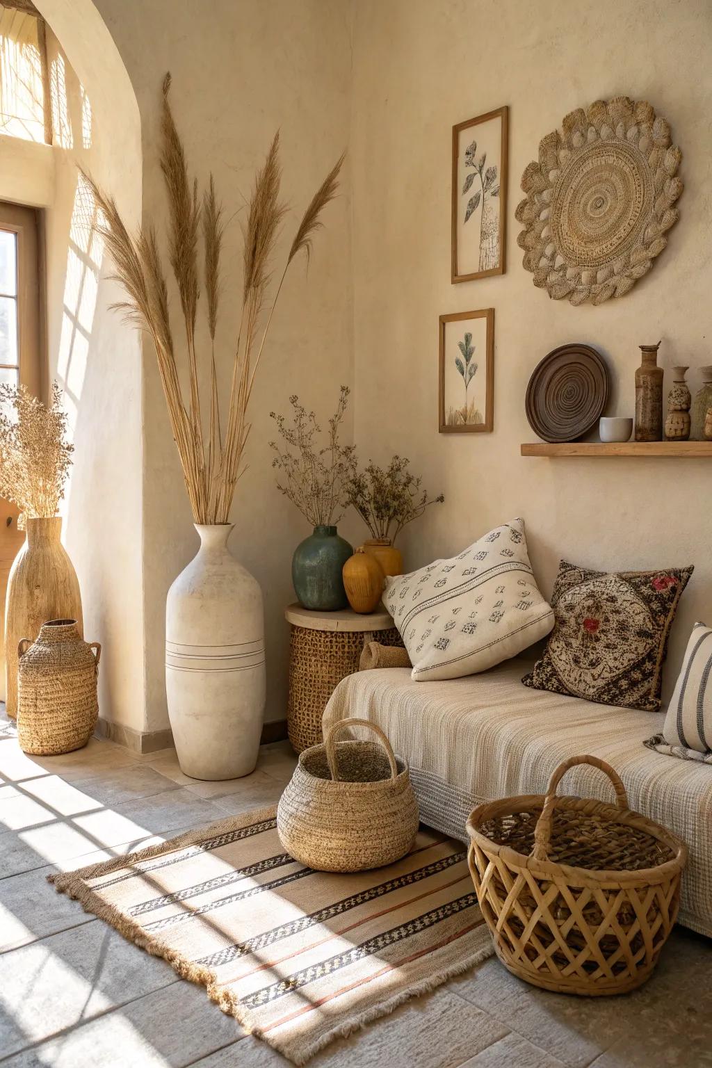 Beige accents subtly enhance the room's warmth and style.