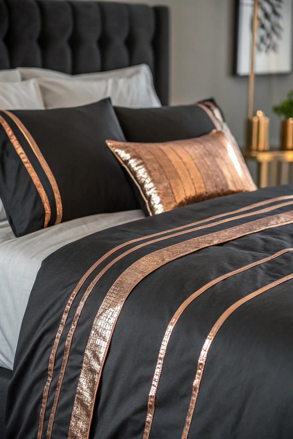 Enhancing elegance with metallic accents.