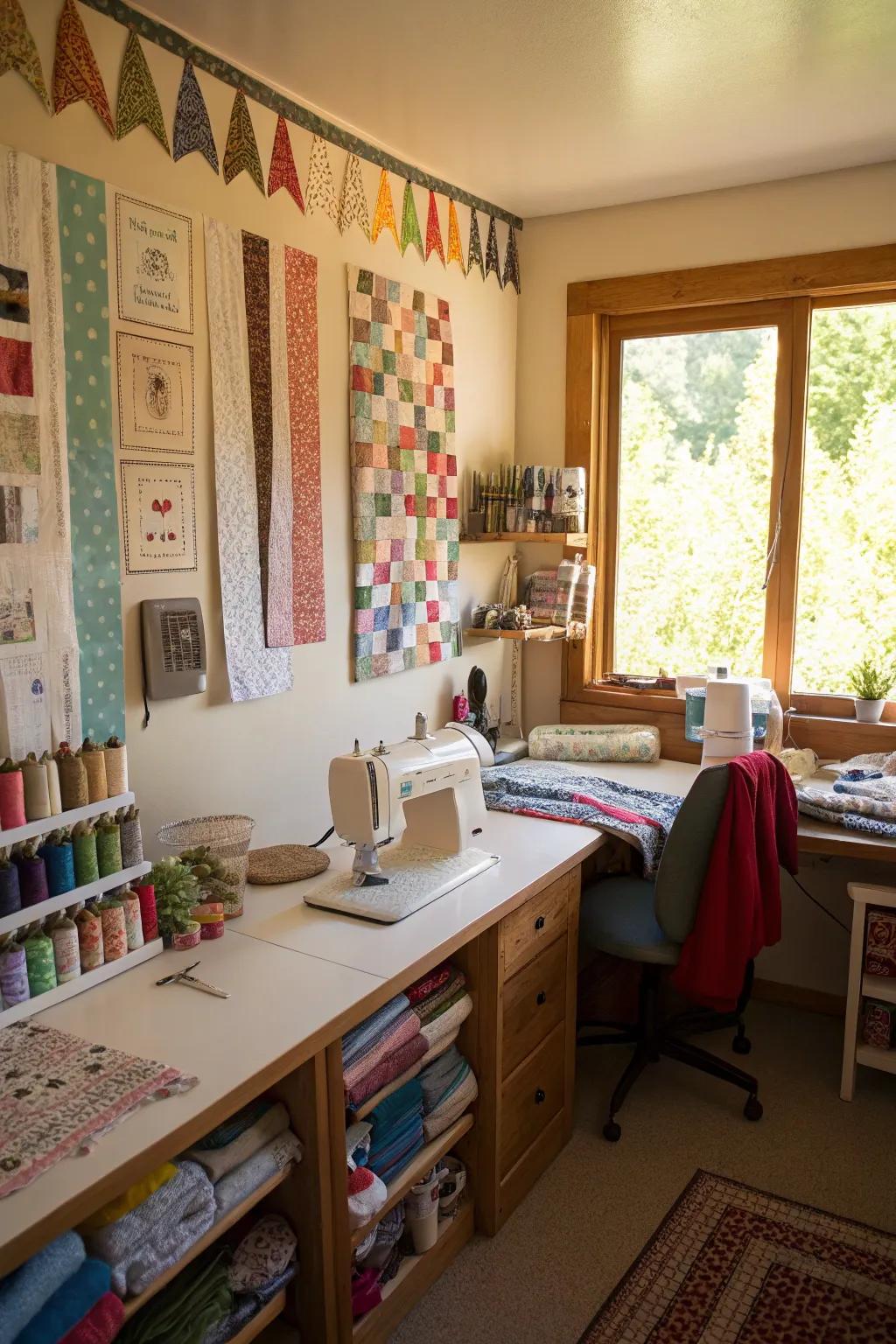 Cloth scraps give your room a great feel.