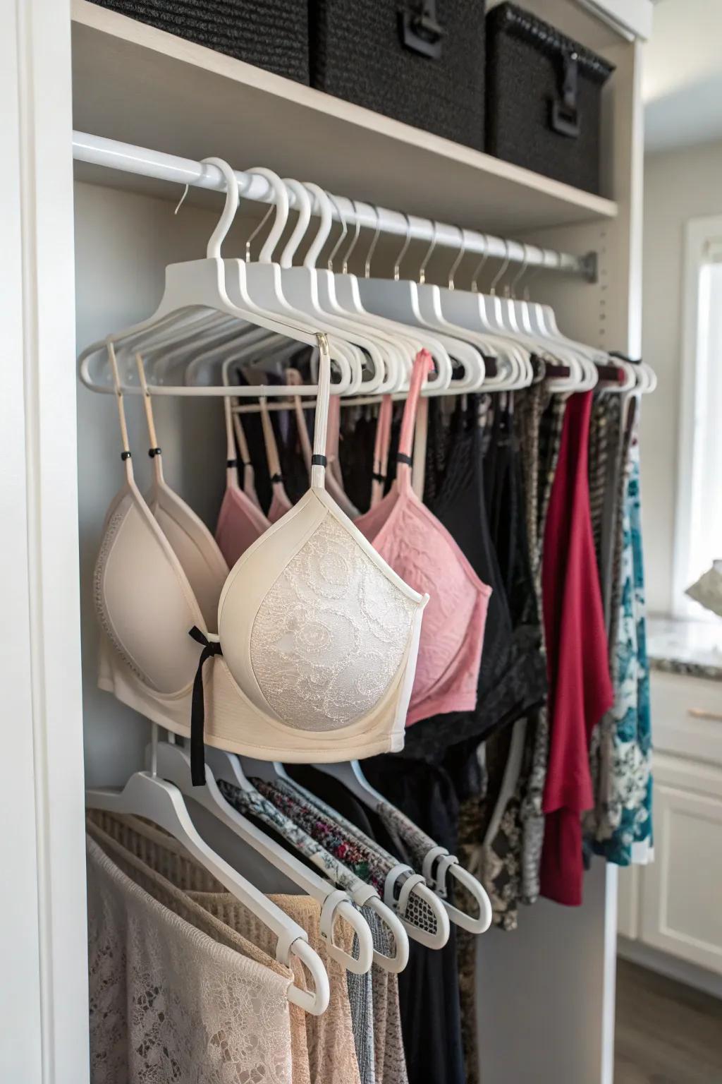 Maximize space with multi-functional swivel hangers.