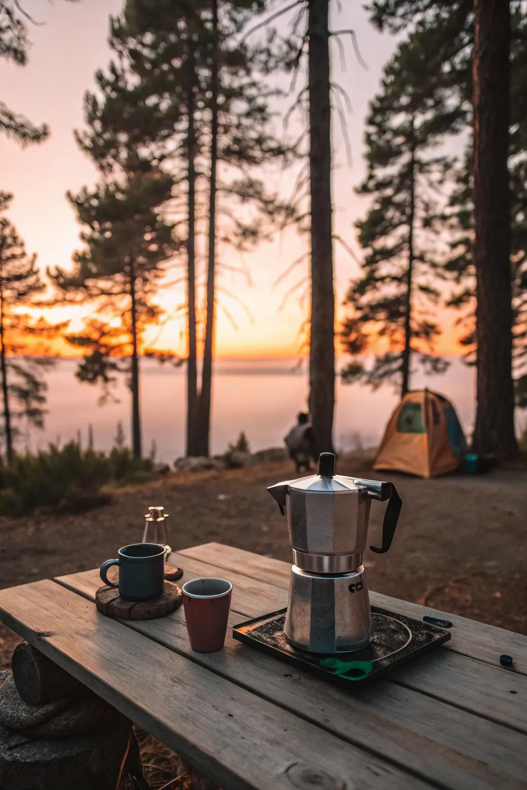 Brew a delicious cup of coffee while in the wild.