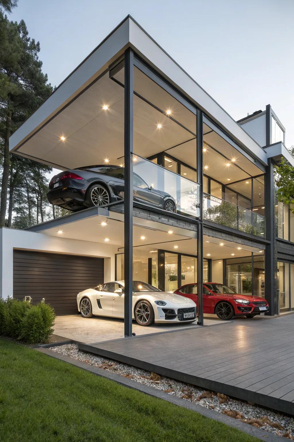 Maximizing area through a stacked carport.