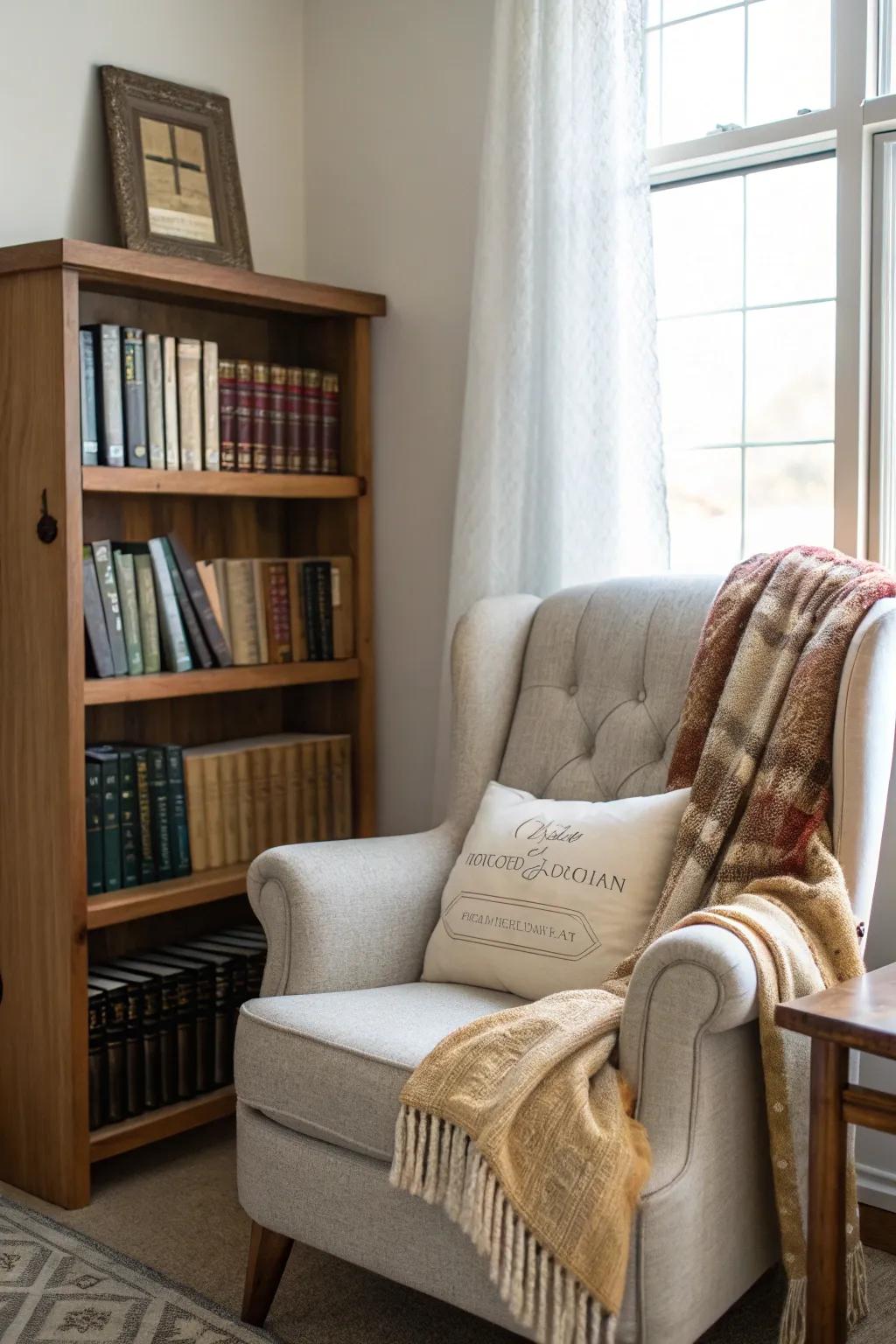 Spiritual books enrich your space.