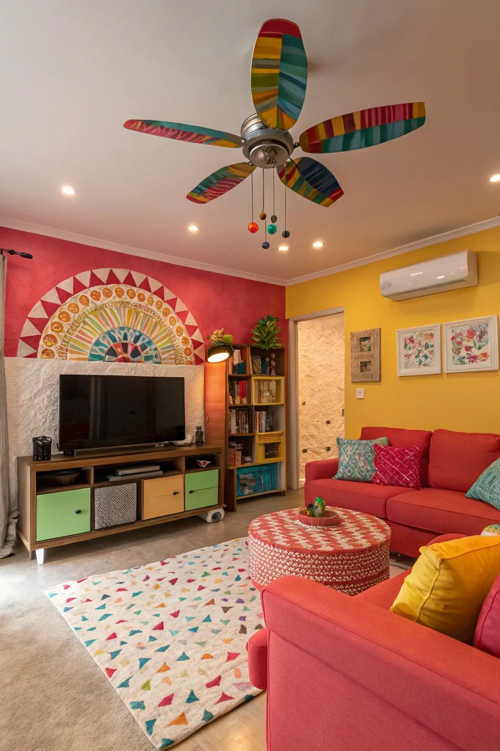 Add a splash of color using a vibrant air circulator.
