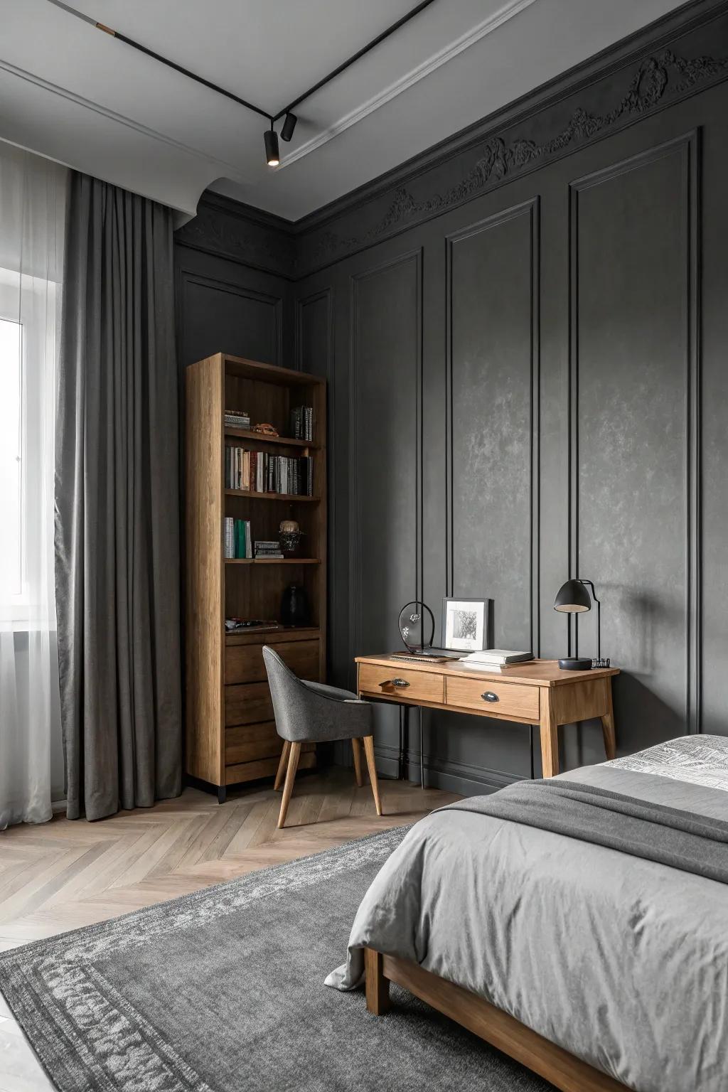A monochrome scheme keeps the design sleek and chic.