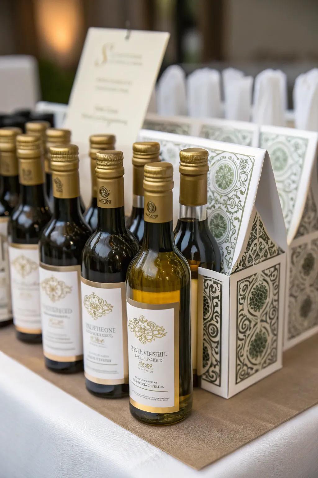 Miniature spirits infuse a festive ambiance into your wedding presents.