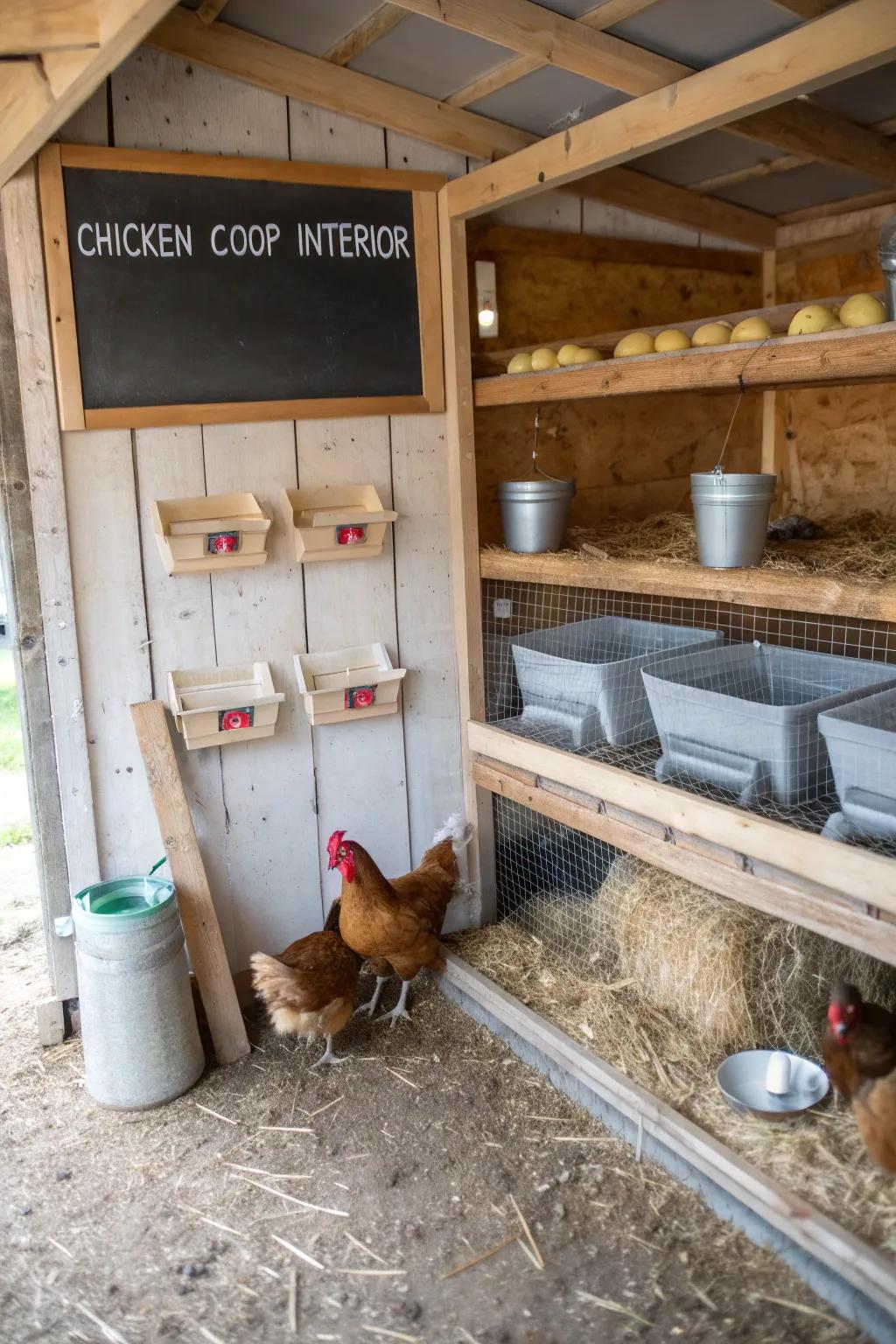 Blackboard tags give hen house organization a dash of appeal and functionality.