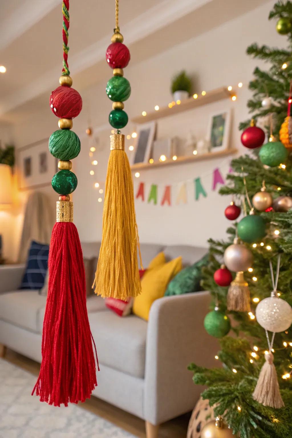 Playful elements adding a fun touch to holiday decor.