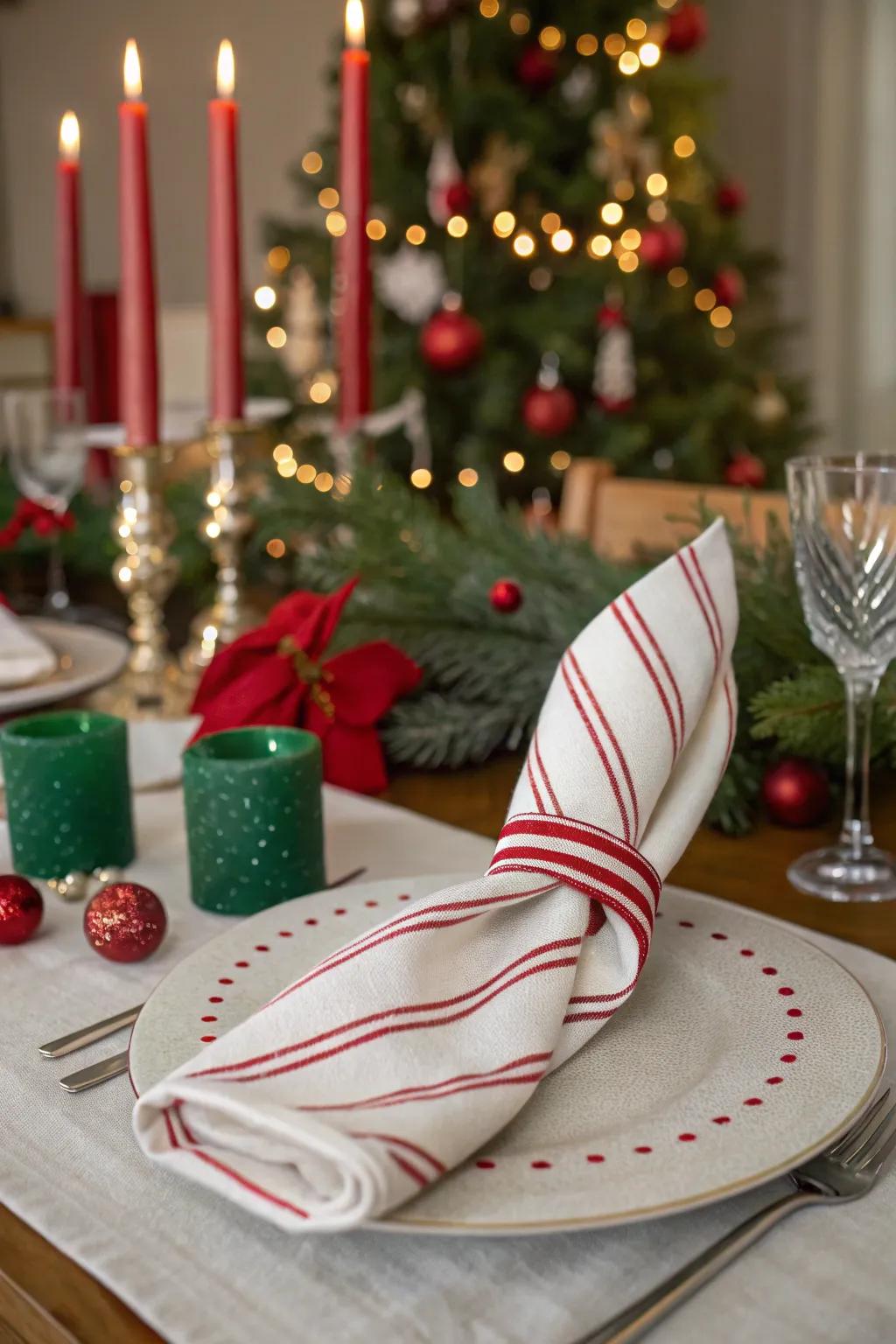 The cane napkin fold, introducing a pleasant touch to your decor.