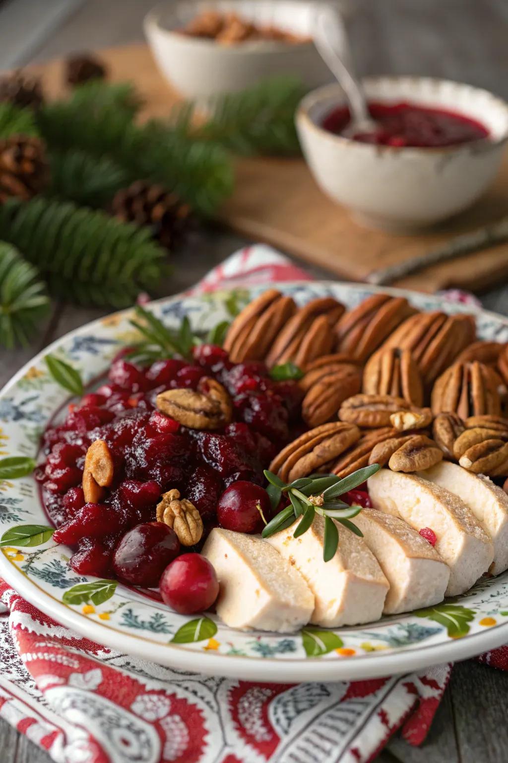 Add a touch of holiday joy with a holiday-inspired cold plate.