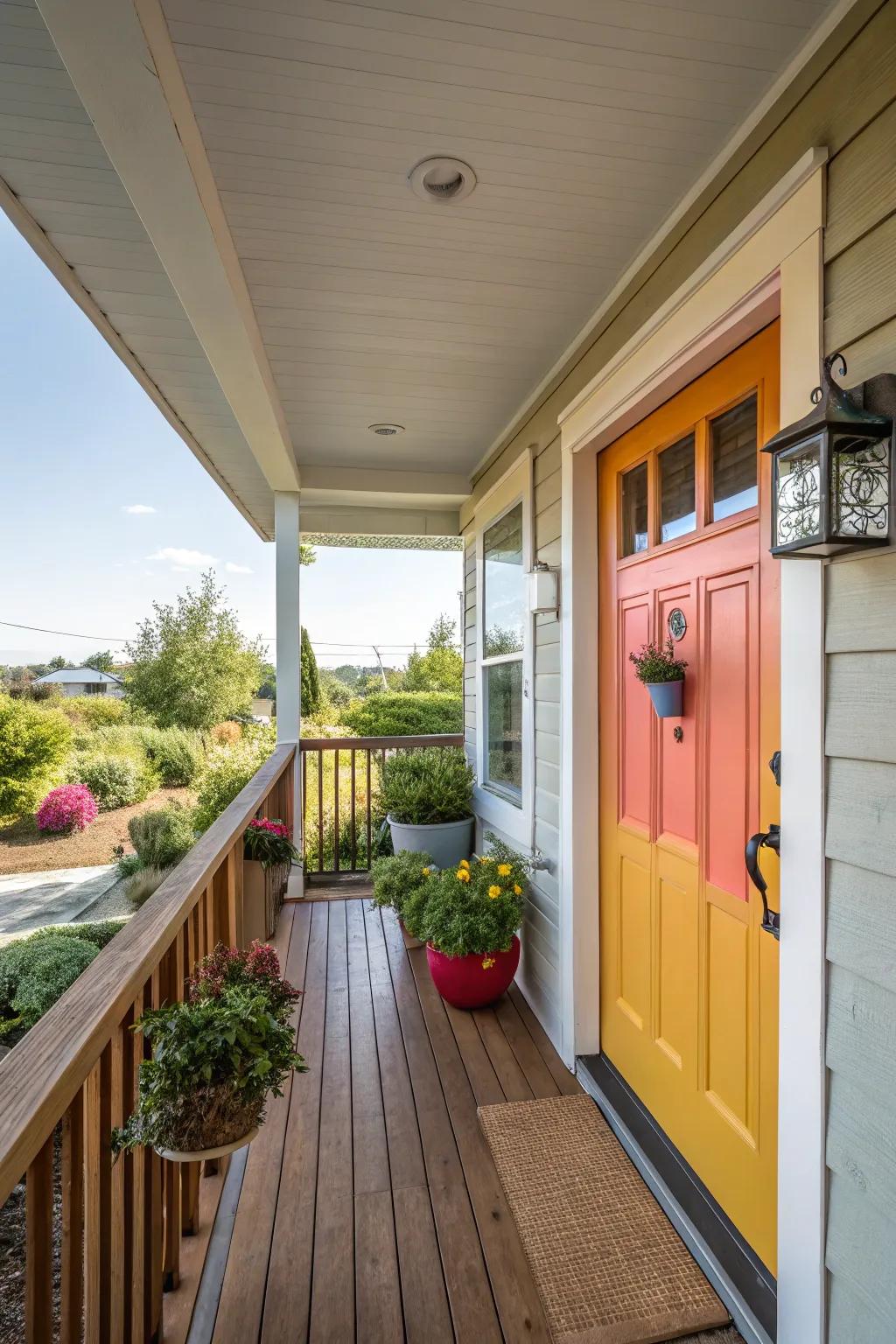 A burst of color infuses vibrancy and character into your porch.