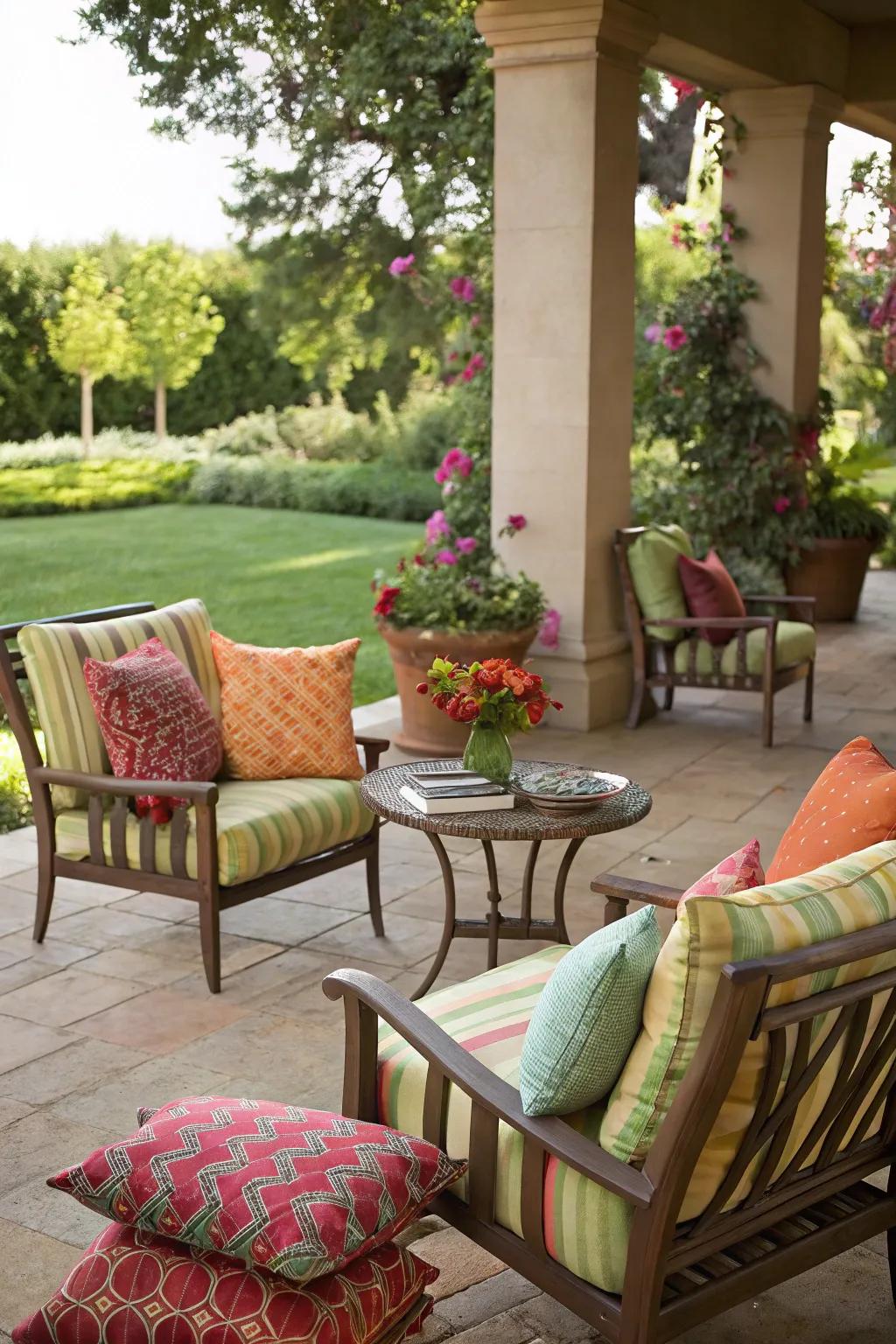 Weatherproof textiles assure durability and style.