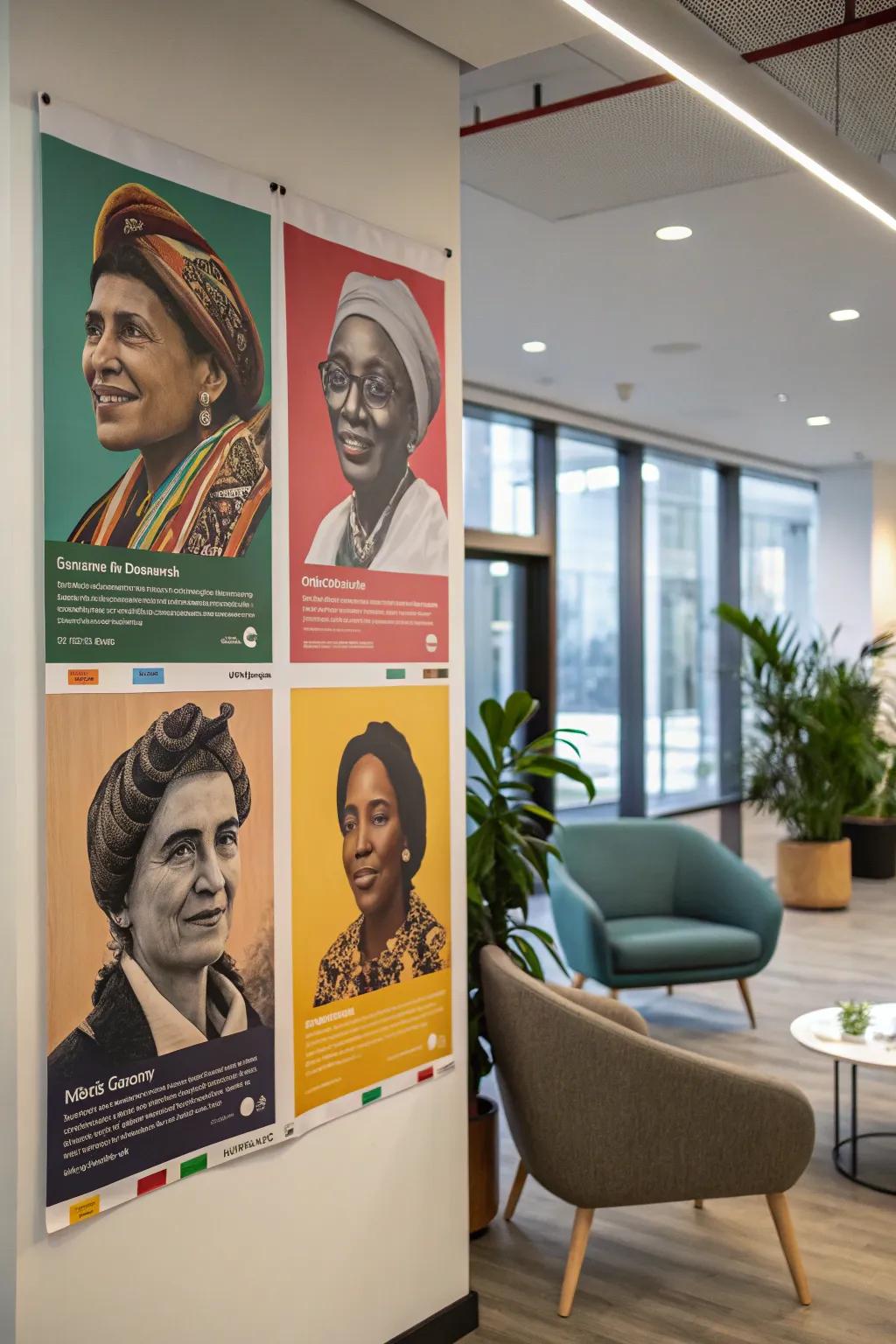 Honoring cultural figures enriches the space with inspiration.