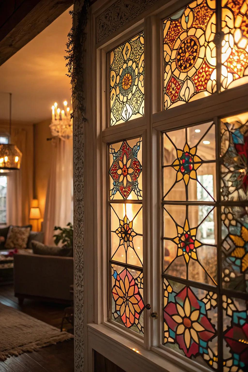 Ornamental window films proffer seclusion via artistic flair.