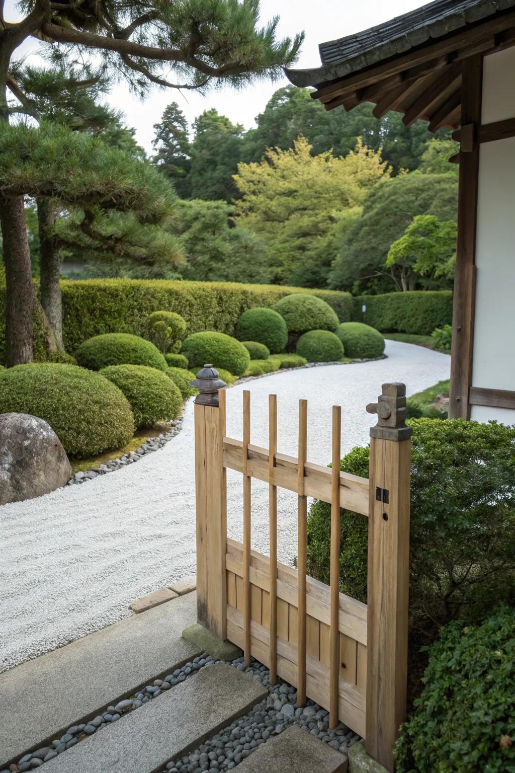 Zen-inspired barriers tender serenity and simplicity.