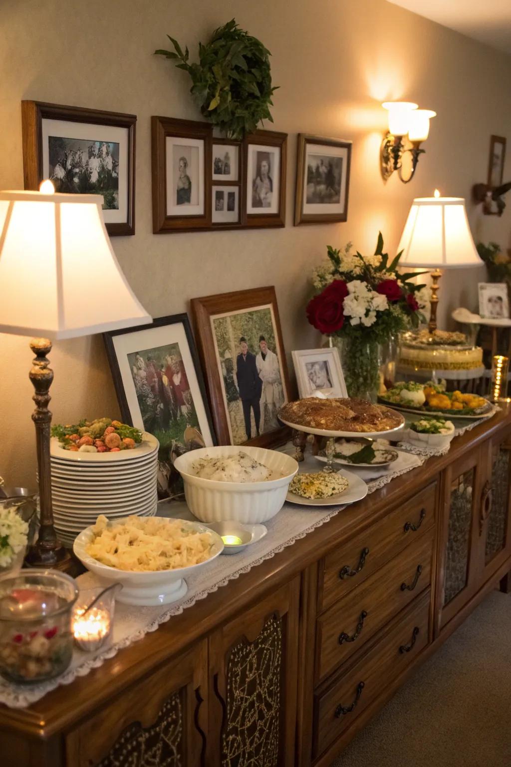Personal touches make this buffet reflect who you are.