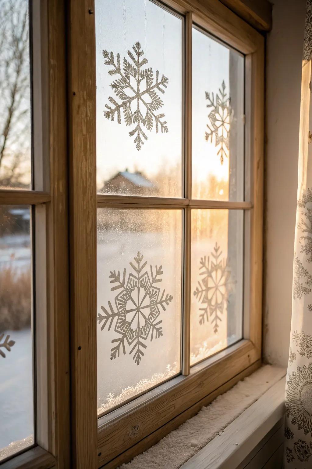 Transform your windows into a wintry wonderland through personalized frosted glass designs. Treasure effortlessness and elegance this holiday season.