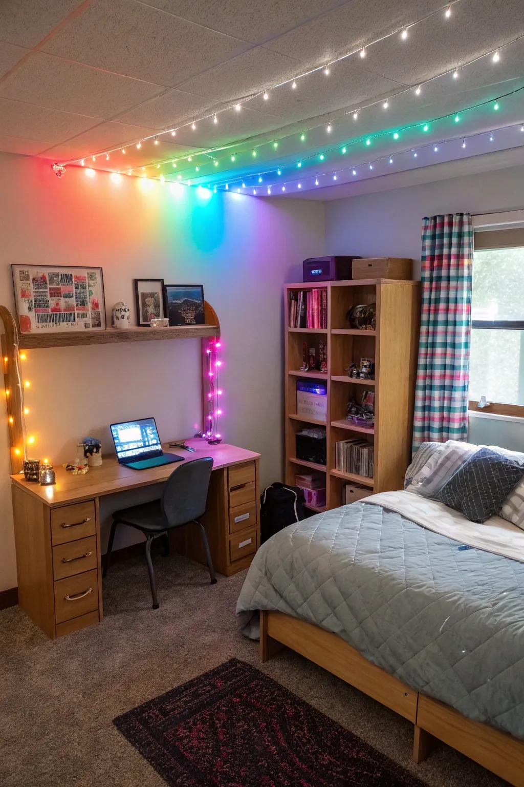 LED lights adds a personal, modern feeling.