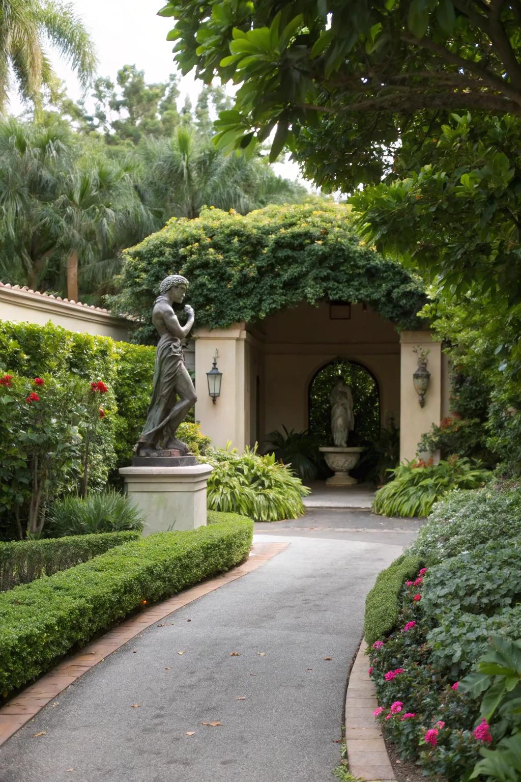 Creative sculptures add a distinctive and refined element.