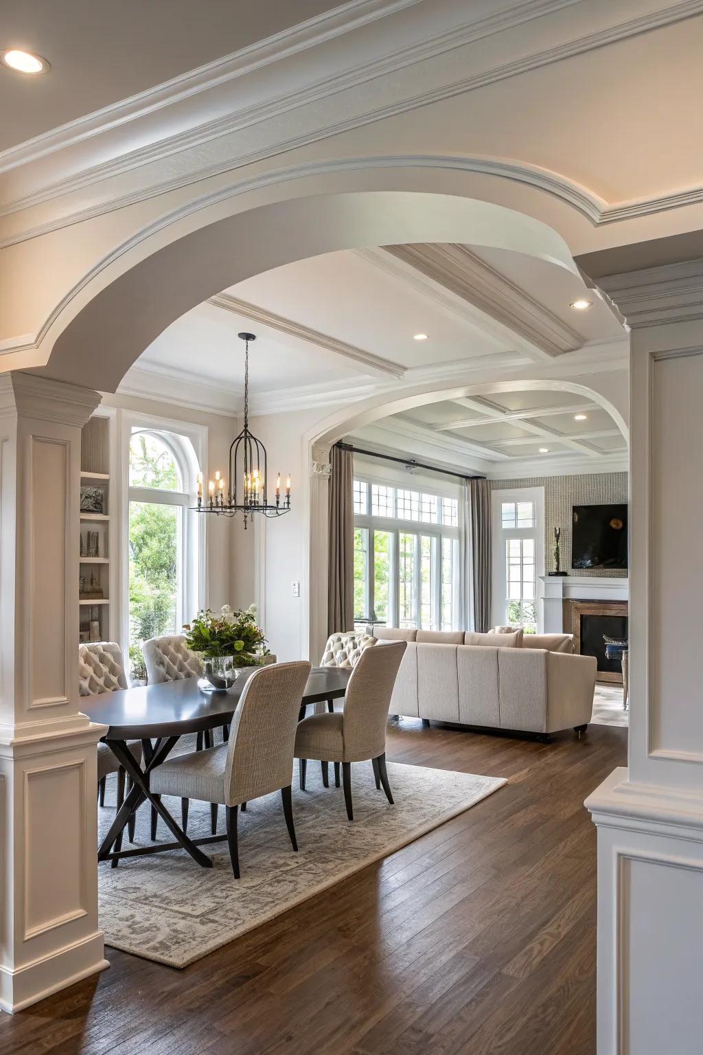 Describe open spots through embellished simulated molding.