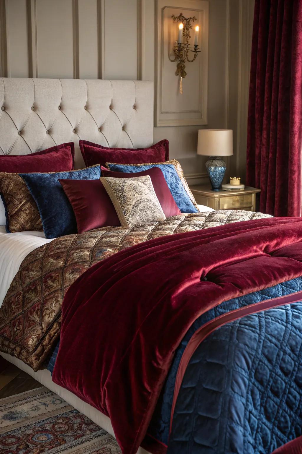 Opulent layers creating a sumptuous and welcoming atmosphere.