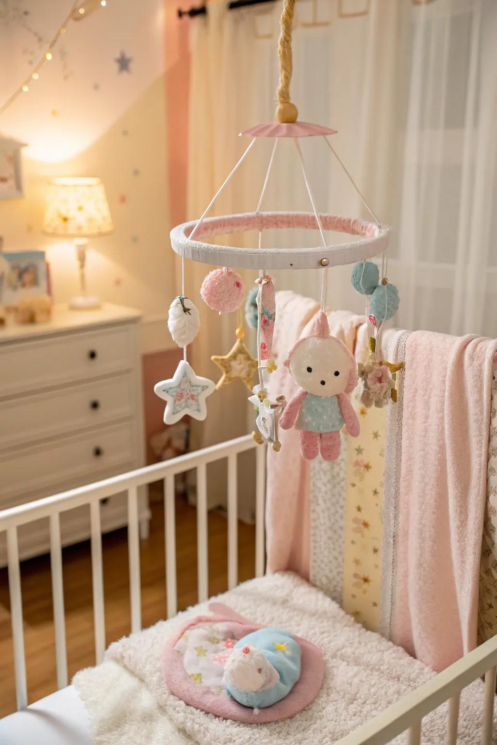 Sweet dreams are made of the enchanting melodies of this mobile.