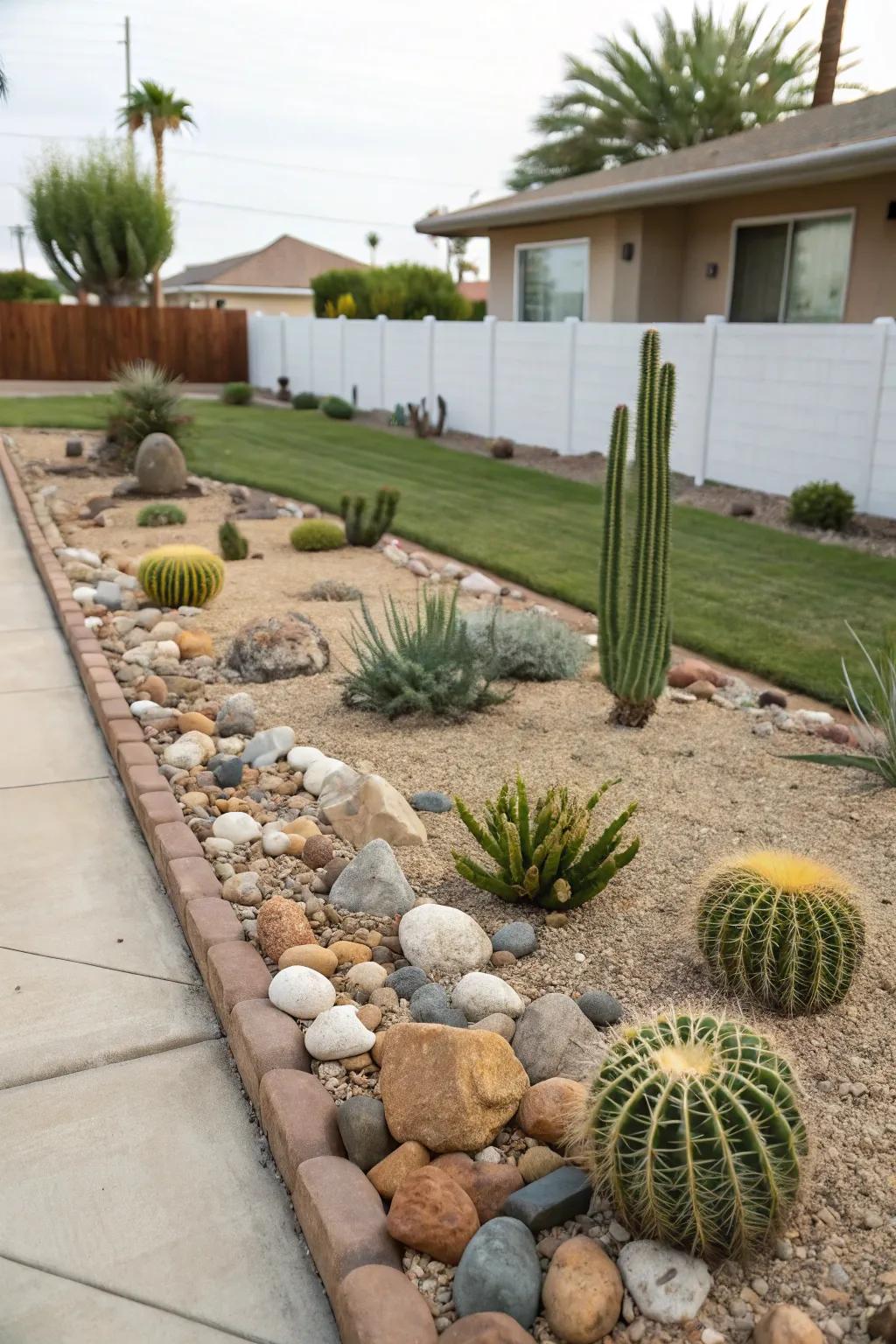 Charming scaled-down cactus scene.