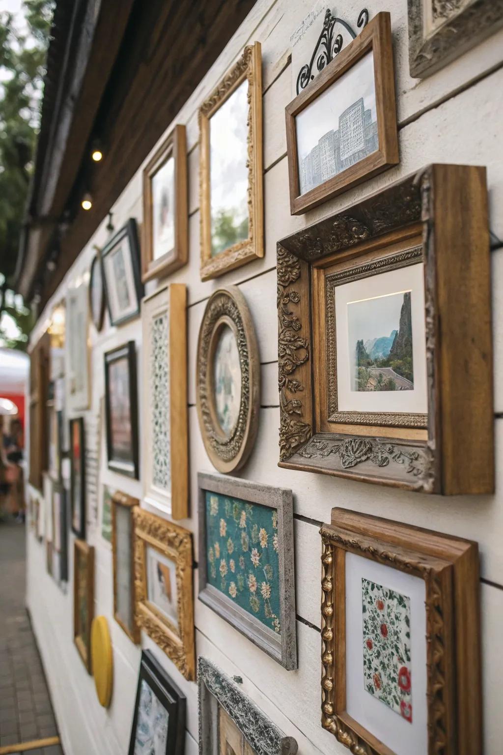 An eclectic collection mixing various frame styles and materials.