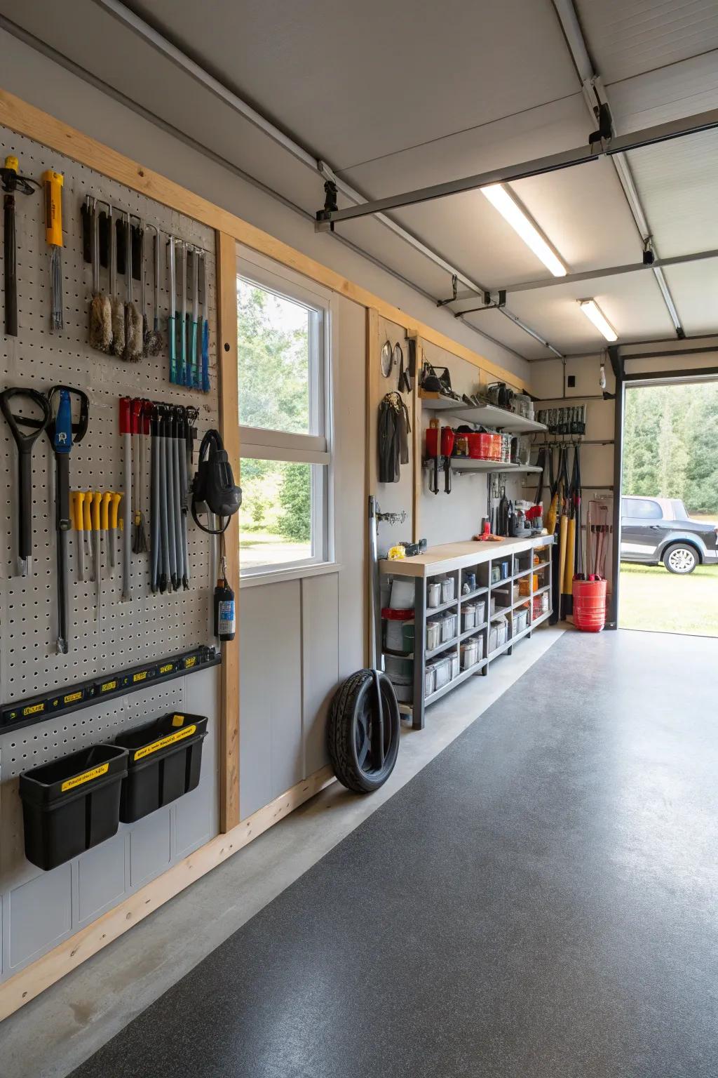 When you combine hooks with baseboards, you get more functionality and possibilities for storage.