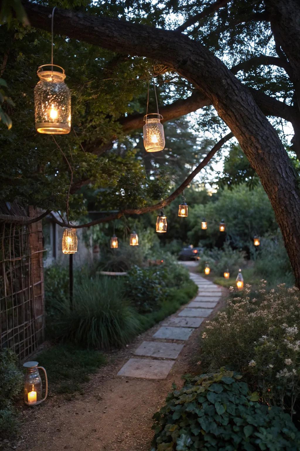 Embrace simple charm with sky jar lights.