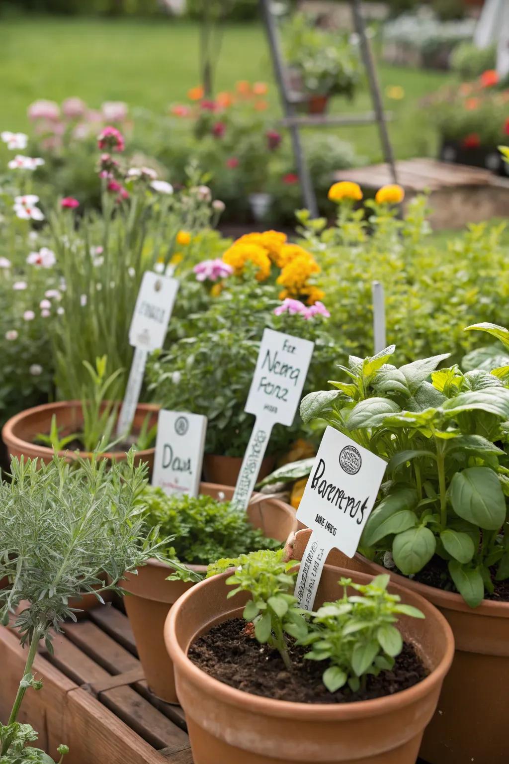 Facilitate plant identification through customized markers.