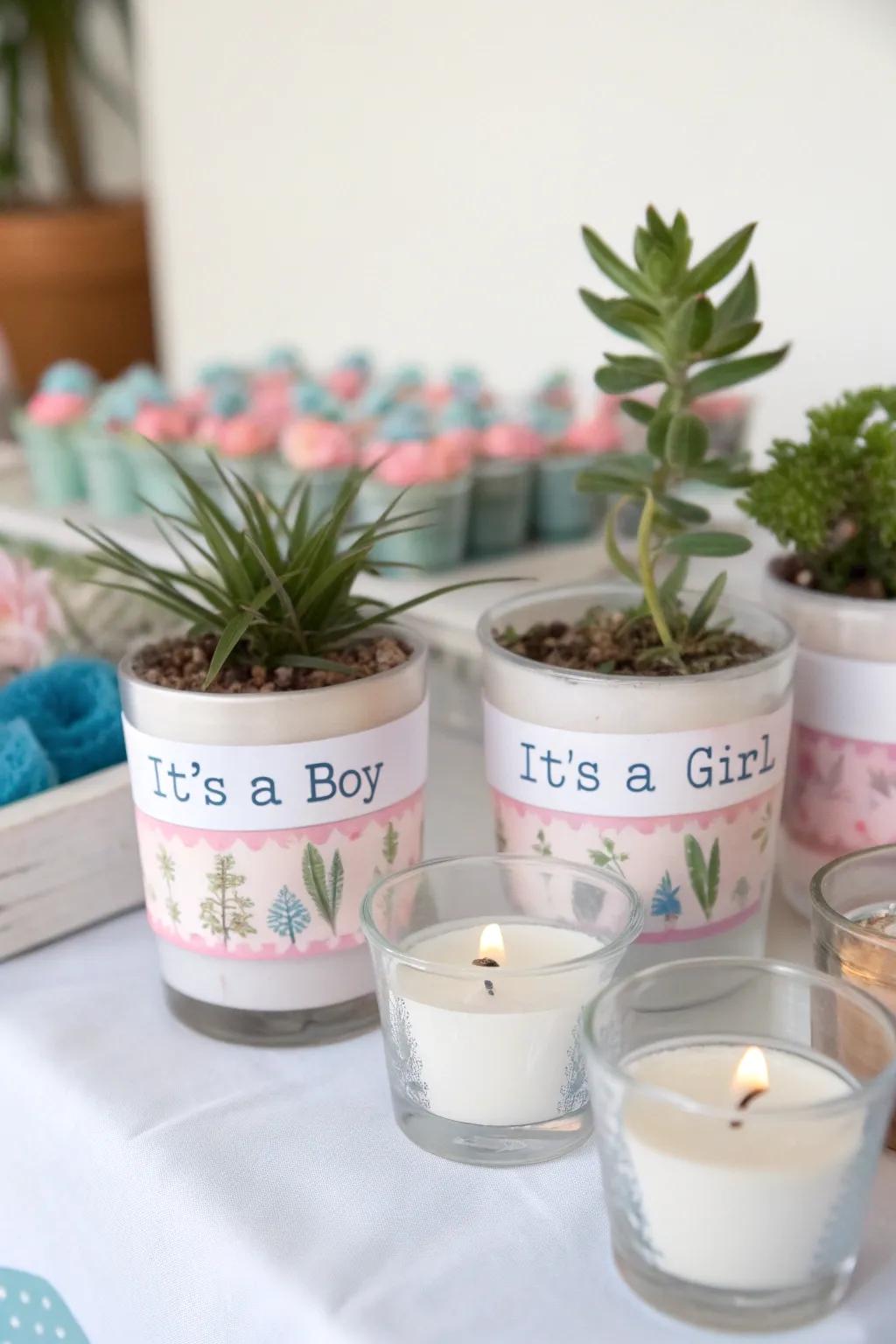 Thoughtful party favors express gratitude to attendees.