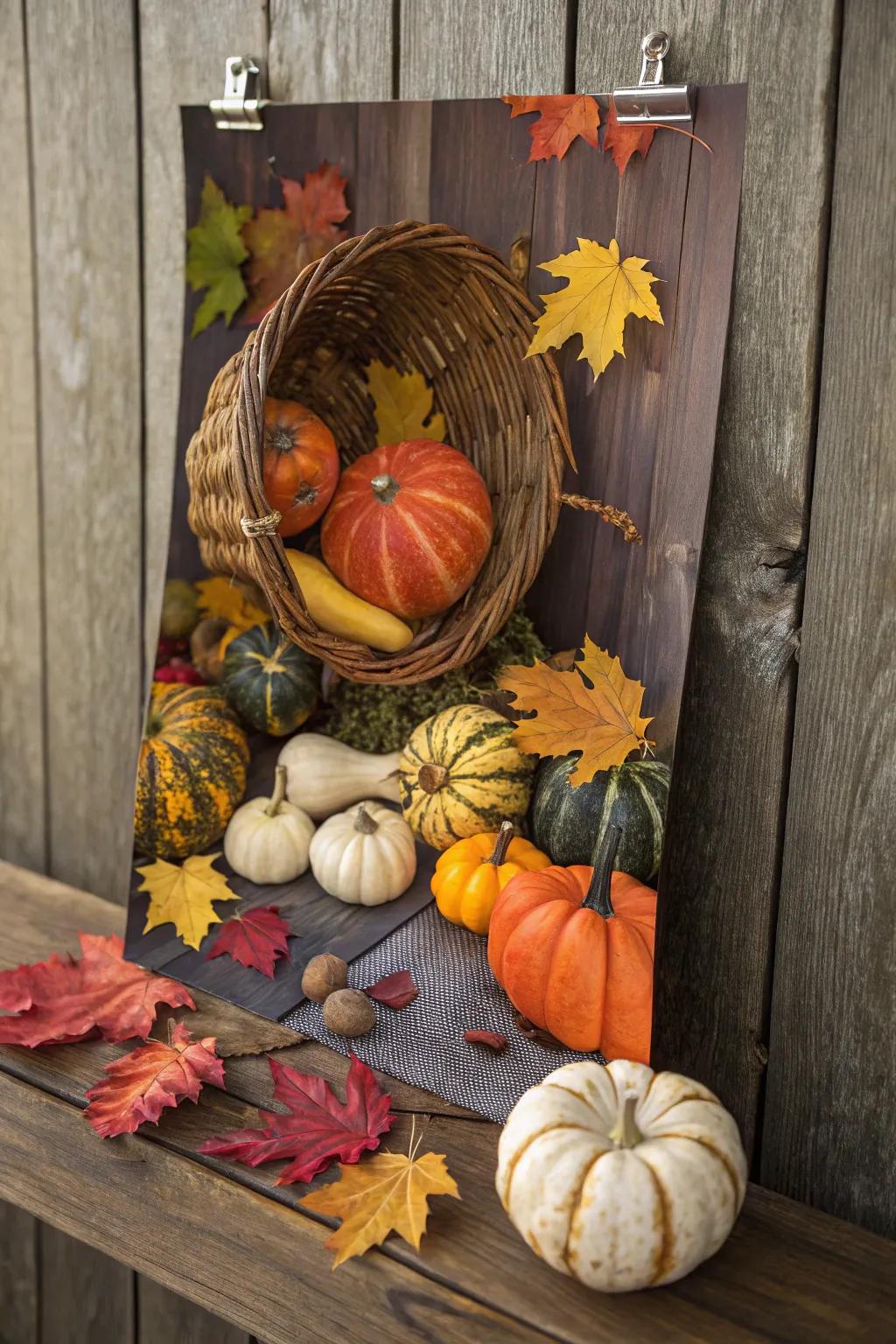 Nature's yield poster that blends fall beauty with Halloween charm.