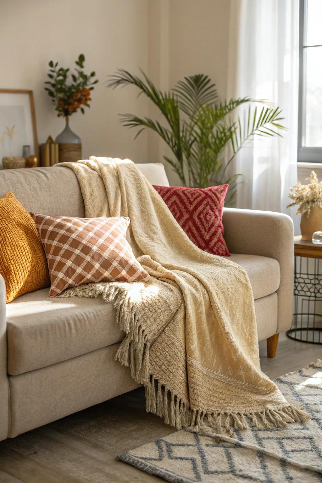 Fabrics add warmth and feel to a family space.