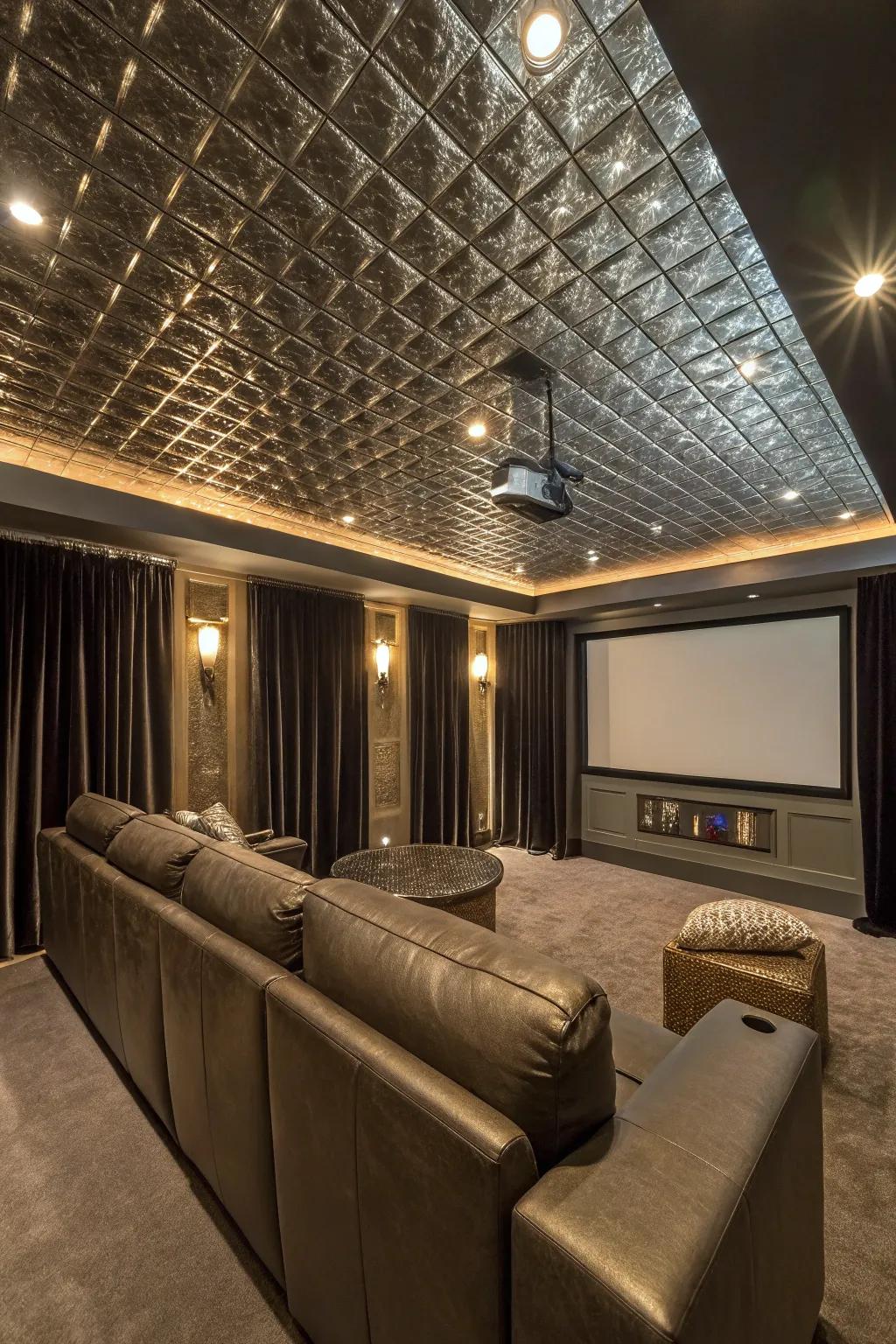Shine radiantly using metal ceiling details.