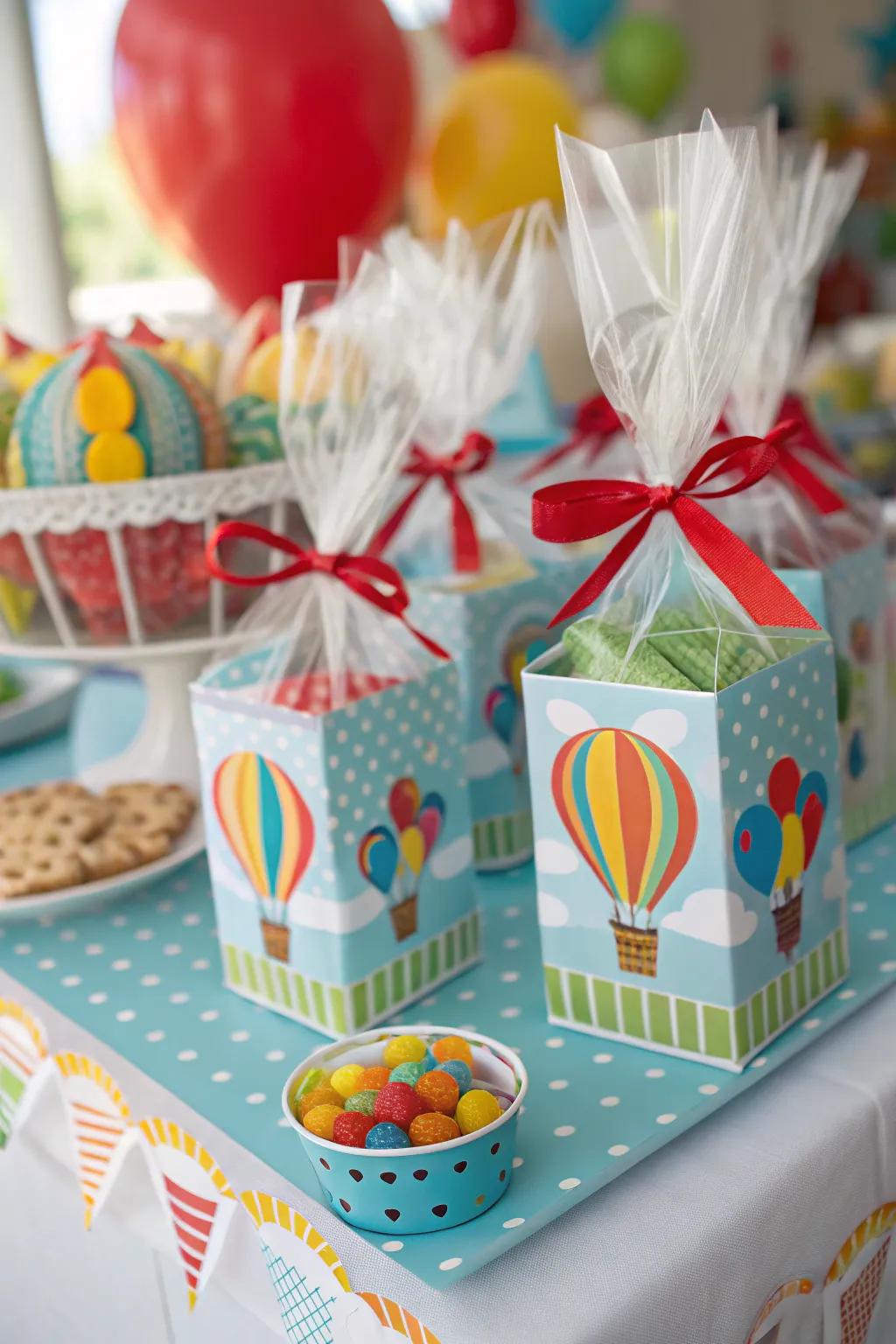 Darling celebration gifts mirroring the theme.