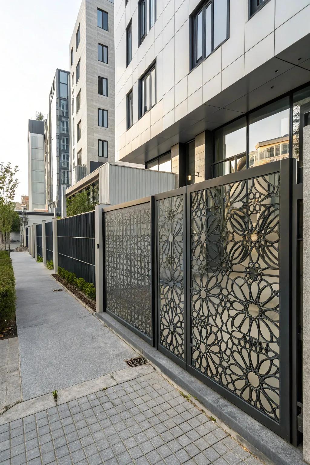 Alloy gates combine artistry and security.