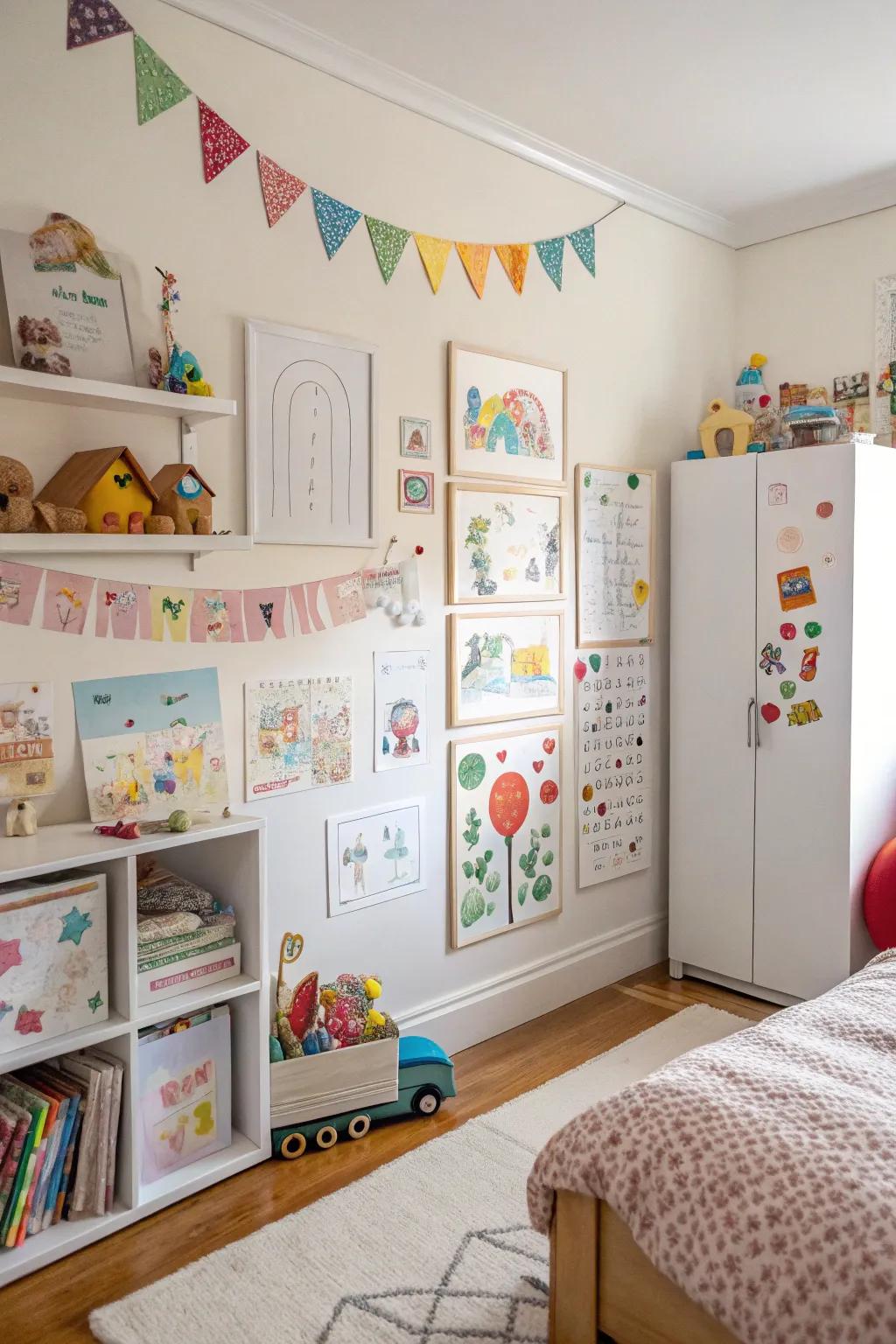 Magnetic walls are a cool and helpful way to show off art.