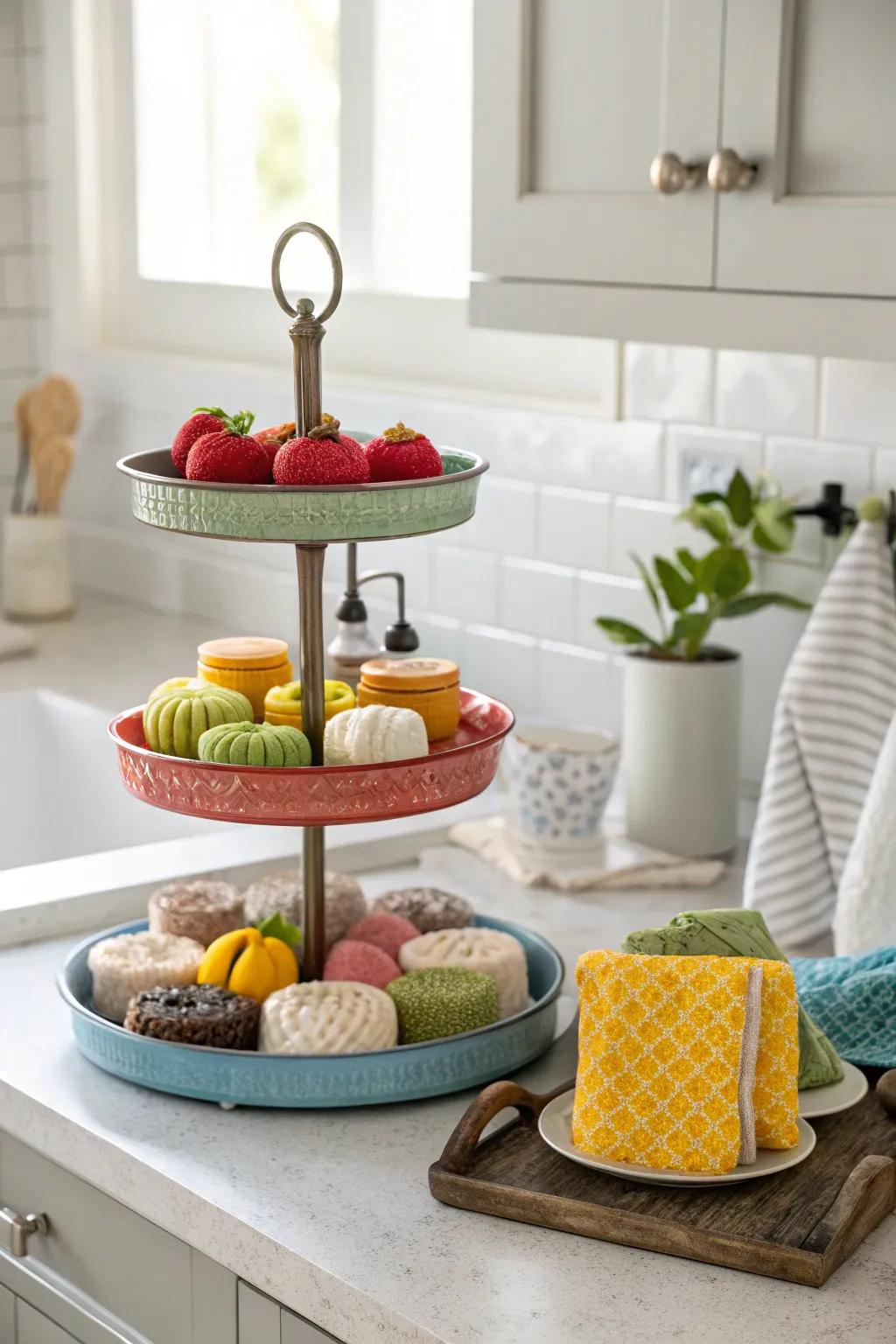 Vertical arrangements optimizing counter room.