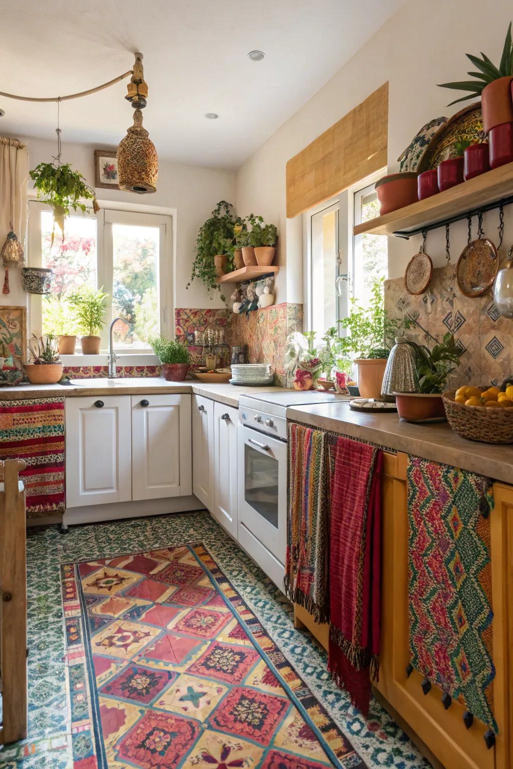 Infuse your cooking area with eclectic boho sensations.