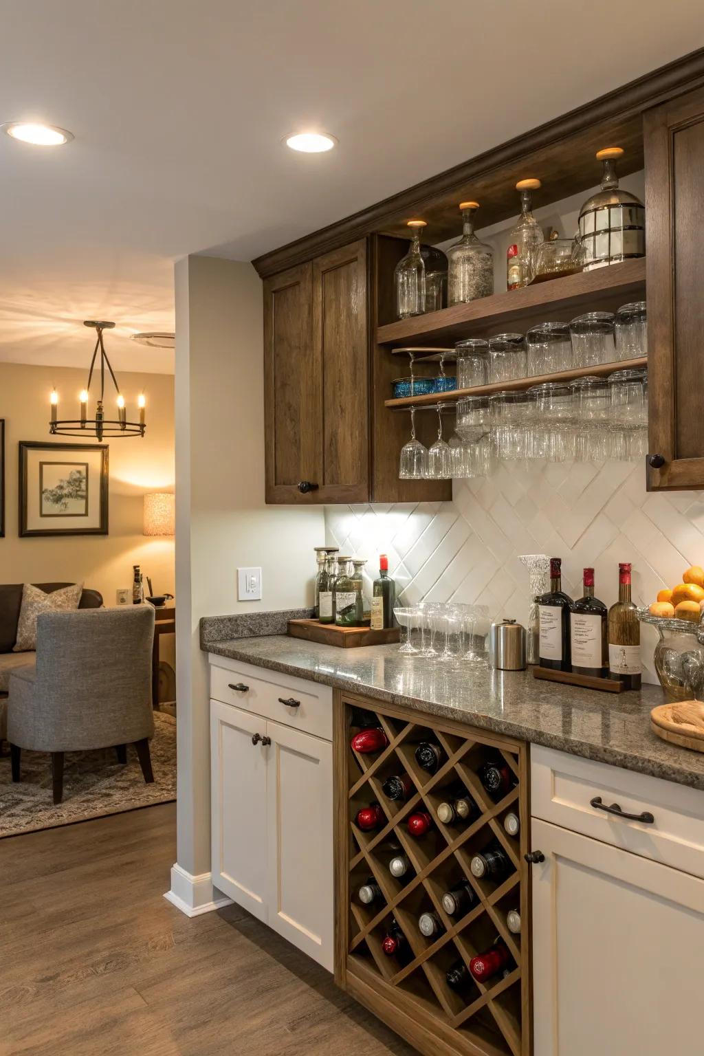 A bar nook is functional.