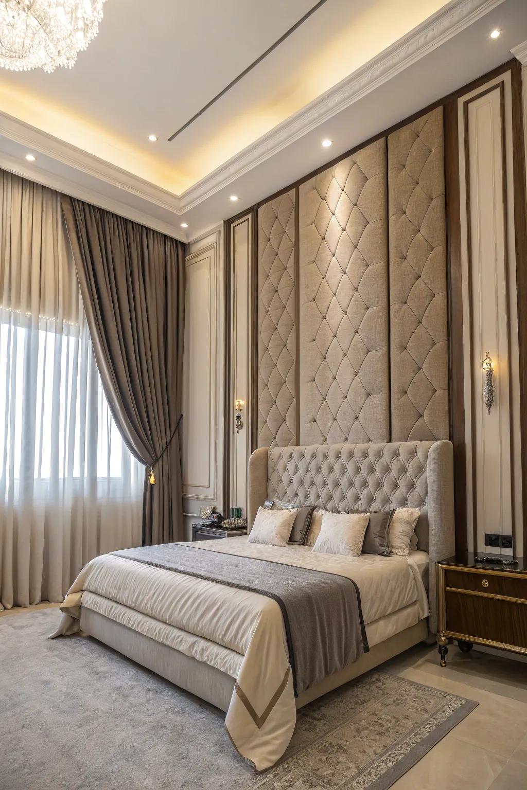 Utilizing vertical space adds grandeur to the room.