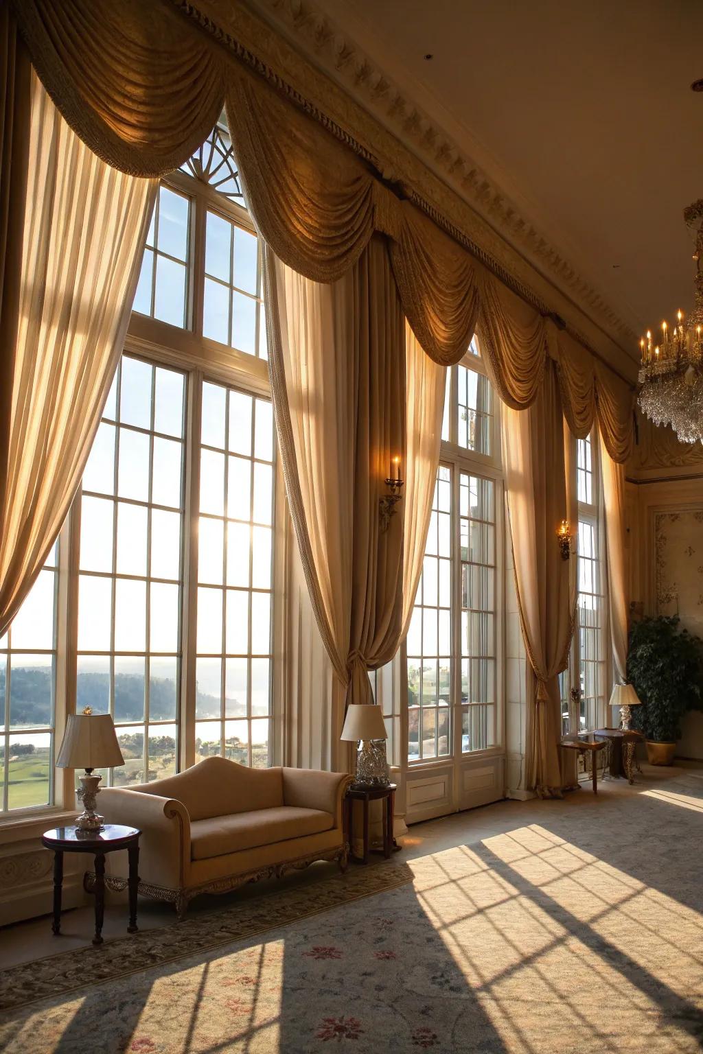 Coordinated curtains create a harmonious feel.