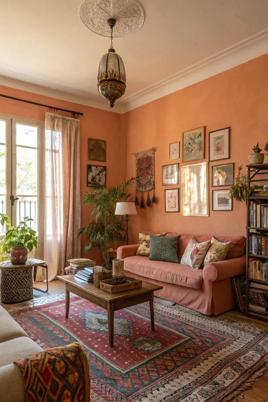 Salmon hues introduce unique appeal and warmth.